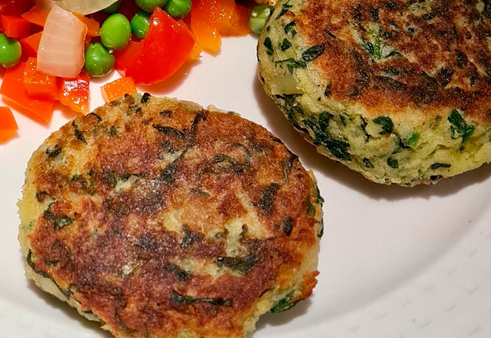 Tortitas de papa y espinaca