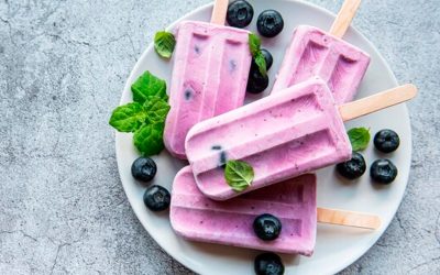 Helado de yogurt de arándanos